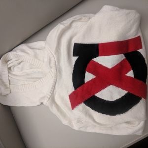 ARMANI White Black Red Brand Sweater with Hood